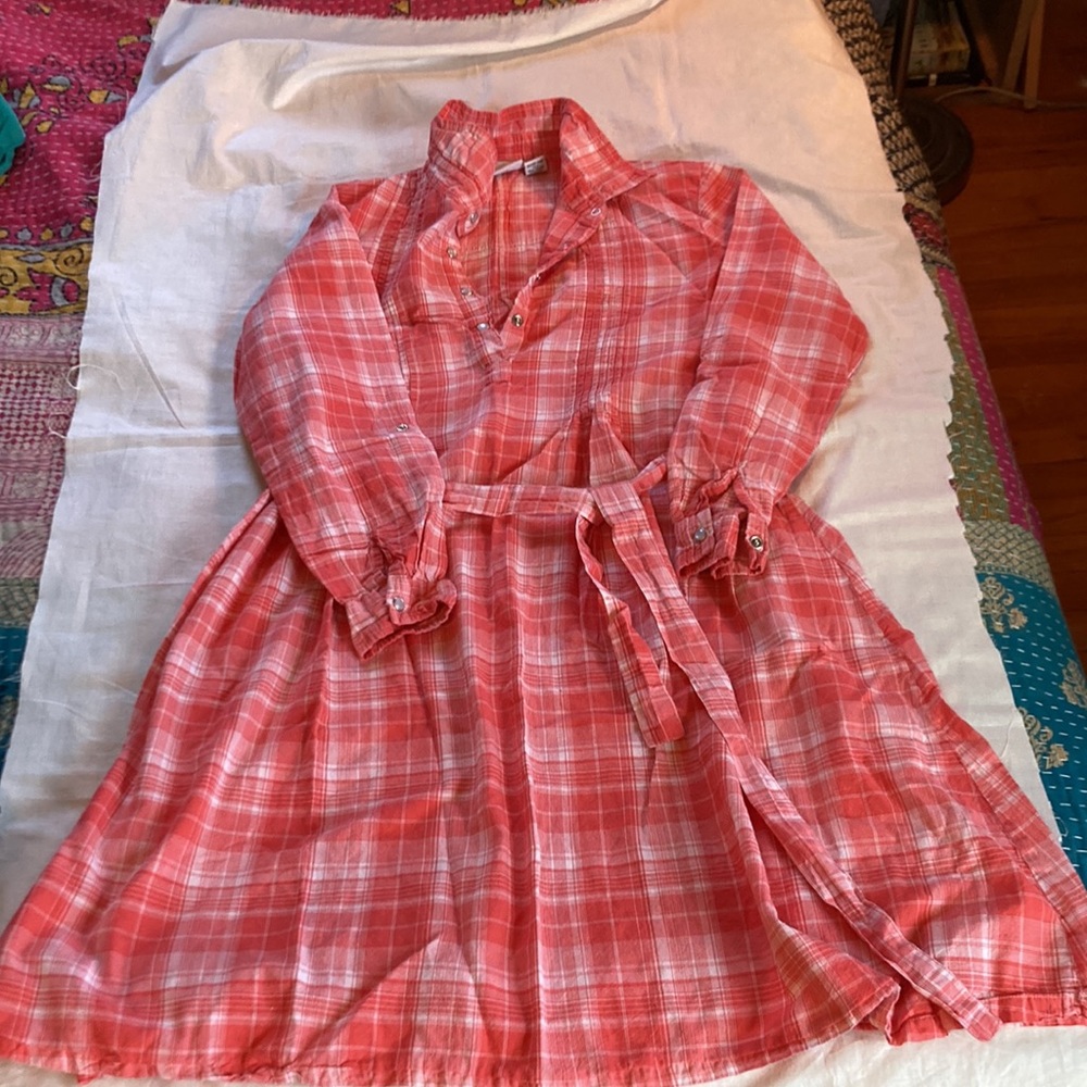 plaid cotton shirt dress